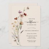 Boho Wildflower Birthday Invitation Kaart (Voorkant / Achterkant)