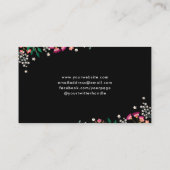 Boho Wildflower Black Visitekaartje (Achterkant)