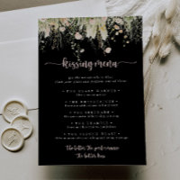 Boho Wildflower Black Wedding Kissing Menu Spel