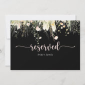 Boho Wildflower Black Wedding Reserved Sign (Voorkant)