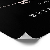 Boho Wildflower Black Wedding Welkomstbord Poster (Hoek)