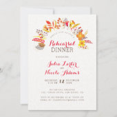 Boho Wildflower Bladgroen Bruiloft repetitie diner Kaart (Voorkant)