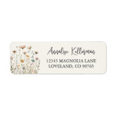 Boho Wildflower Bloem Retouradres Etiket (Voorkant)