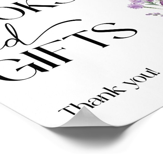 Boho Wildflower Bloemen Baby shower Boeken en gesc Poster (Hoek)