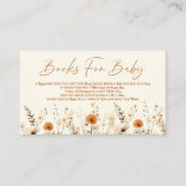 Boho Wildflower Bloemen Baby shower Boeken voor Ba Informatiekaartje (Voorkant)