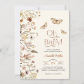 Boho Wildflower Bloemen Baby shower Kaart (Voorkant)