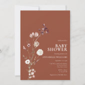 Boho Wildflower Bloemen Baby shower Kaart (Voorkant)