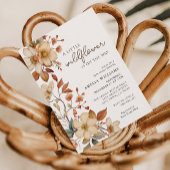 Boho Wildflower Bloemen Baby shower Kaart