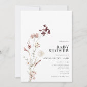 Boho Wildflower Bloemen Baby shower Kaart (Voorkant)