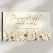 Boho Wildflower Bloemen Baby shower Luier Raffle Informatiekaartje