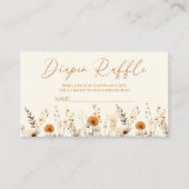 Boho Wildflower Bloemen Baby shower Luier Raffle Informatiekaartje (Voorkant)