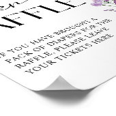 Boho Wildflower Bloemen Baby shower Luier Raffle Poster (Hoek)