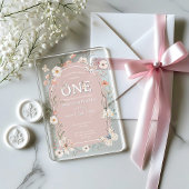 Boho Wildflower Bloemen Baby Verjaardag Acryl Uitnodigingen