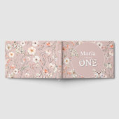 Boho Wildflower Bloemen Baby Verjaardag Gastenboek (Volledig)
