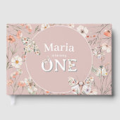 Boho Wildflower Bloemen Baby Verjaardag Gastenboek (Voorkant)