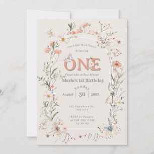 Boho Wildflower Bloemen Baby Verjaardag Kaart