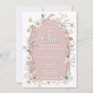 Boho Wildflower Bloemen Baby Verjaardag Kaart