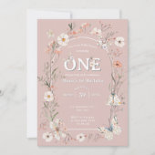 Boho Wildflower Bloemen Baby Verjaardag Kaart (Voorkant)