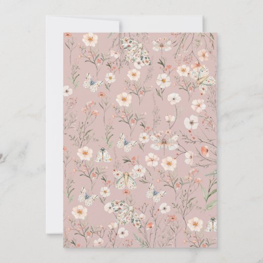 Boho Wildflower Bloemen Baby Verjaardag Kaart (Achterkant)