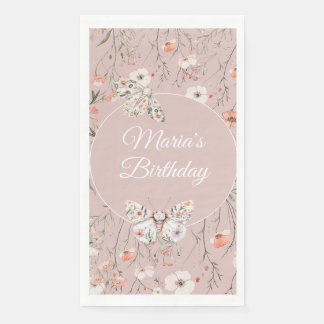 Boho Wildflower Bloemen Baby Verjaardag Servet