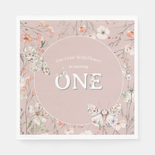 Boho Wildflower Bloemen Baby Verjaardag Servet