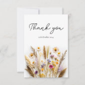 Boho Wildflower Bloemen Bedankkaart (Voorkant)