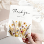 Boho Wildflower Bloemen Bedankkaart