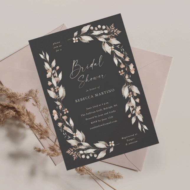 Boho Wildflower Bloemen Bruiloft Bruidsfeest  (Boho wildflower floral elegant wedding bridal shower invitation magnetic card.)
