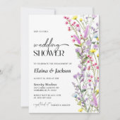 Boho Wildflower Bloemen Bruiloft Douche Minimalist Kaart (Voorkant)