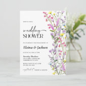 Boho Wildflower Bloemen Bruiloft Douche Minimalist Kaart (Staand voorkant)
