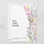 Boho Wildflower Bloemen Bruiloft Douche Minimalist Kaart (Achterkant)