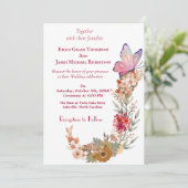 Boho Wildflower Bloemen Bruiloft Uitnodiging (Staand voorkant)