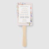 Boho Wildflower |  Bloemen Bruiloftsprogramma Handwaaier (Achterkant)