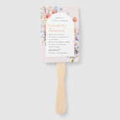 Boho Wildflower |  Bloemen Bruiloftsprogramma Handwaaier (Voorkant)