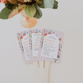 Boho Wildflower | Bloemen Bruiloftsprogramma Handwaaier