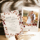 Boho Wildflower Bloemen Fotobruiloft Save The Date