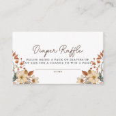 Boho Wildflower Bloemen Luier Raffle Baby shower Informatiekaartje (Voorkant)