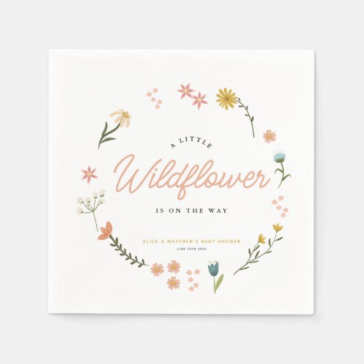 Boho Wildflower Bloemen Meisjes Schattige Baby sho Servet (Voorkant)