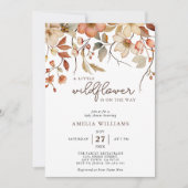 Boho Wildflower Bloemen op de weg naar het Baby sh Kaart (Voorkant)