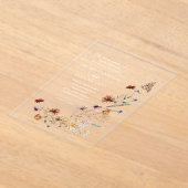 Boho Wildflower Bloemen QR Code Foto Huwelijk Acryl Uitnodigingen (Laagn)