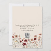 Boho Wildflower Bloemen QR Code RSVP Huwelijk Kaart (Achterkant)