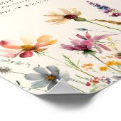 Boho Wildflower Bloemen Trouwstoel Grafiek Poster (Hoek)