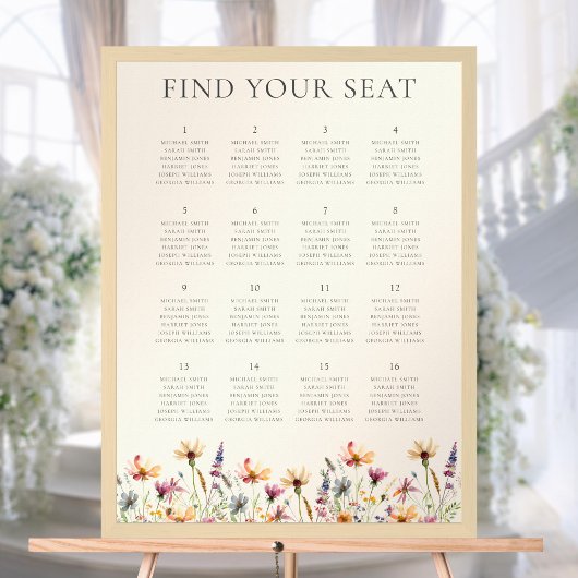 Boho Wildflower Bloemen Trouwstoel Grafiek Poster
