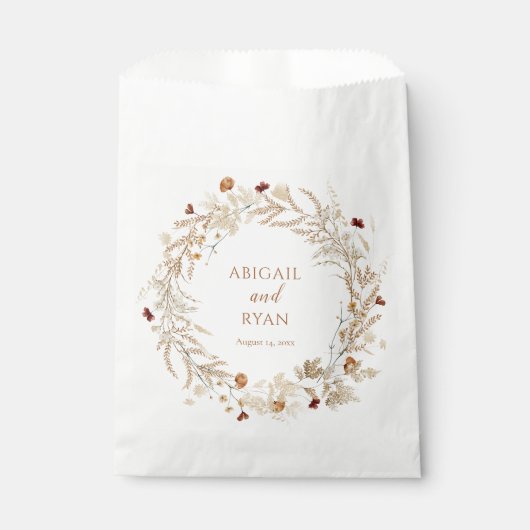 Boho Wildflower Bloemen Vlinder Bruiloft Bedankzakje (Voorkant)