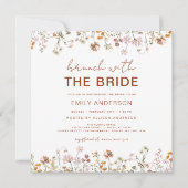 Boho Wildflower Bloemen Vrijgezellenfeest Brunch Kaart (Voorkant)