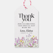 Boho Wildflower Bloemen Vrijgezellenfeest Favor Cadeaulabel (Achterkant)