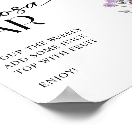 Boho Wildflower Bloemen Vrijgezellenfeest Mimosa B Poster (Hoek)