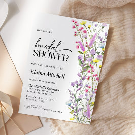 Boho Wildflower Bloemen Vrijgezellenfeest Minimali Kaart