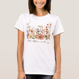 Boho Wildflower Bloemen Wit Baby shower T-shirt