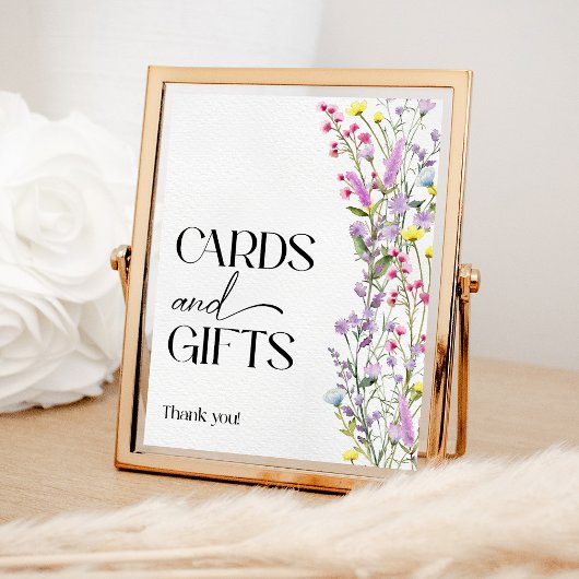 Boho Wildflower Bloemendouche Kaarten en geschenke Poster